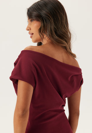 Asymmetric Draped Maxi Dress