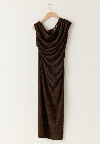 Asymmetric Jacquard Stretch Ankle Dress