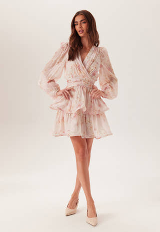 Balloon Sleeve Short Flounce Dress