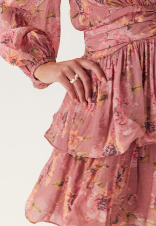 Balloon Sleeve Short Flounce Dress