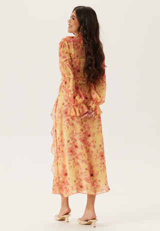 Belted Chiffon Midi Dress