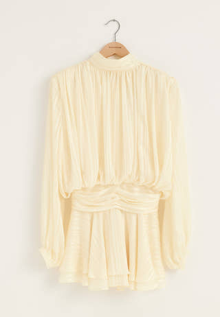 Bow Jacquard Short Dress