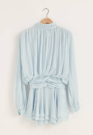 Bow Jacquard Short Dress