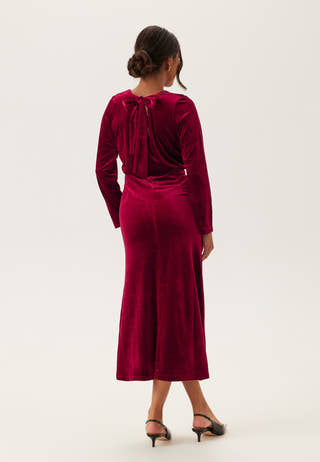 Bow Velvet Midi Dress