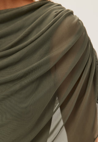 Cape Mesh Ankle Dress