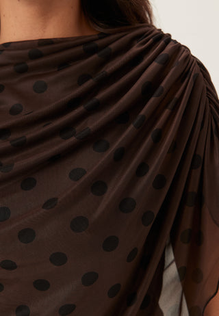 Cape Mesh Ankle Dress