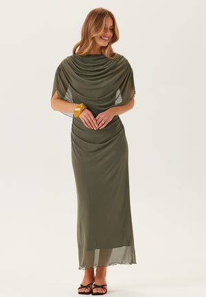 Cape Mesh Ankle Dress