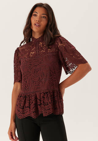 Peplum Cotton Lace Blouse