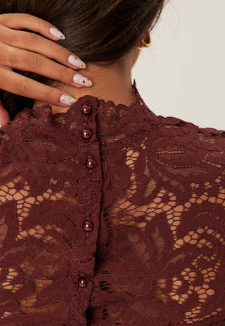 Peplum Cotton Lace Blouse