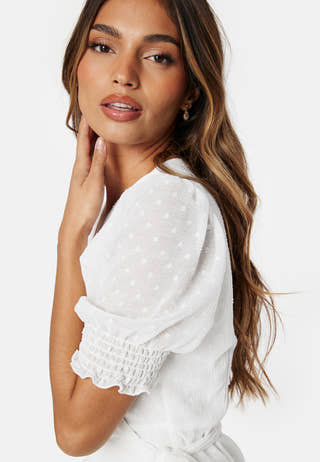 Dotted S/S wrap dress