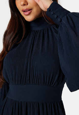 Structured high neck midi dress