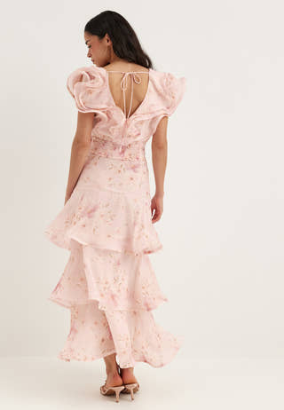 Flounce Sheer Ankle Skirt