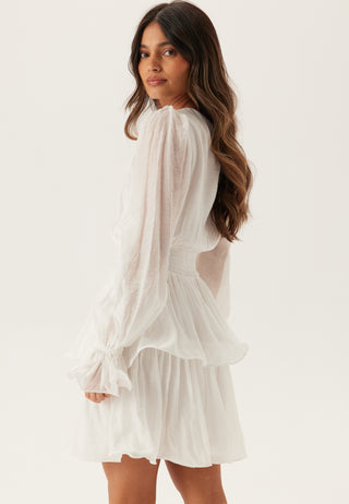 Frilled Balloon Sleeve Short Flounce Dress