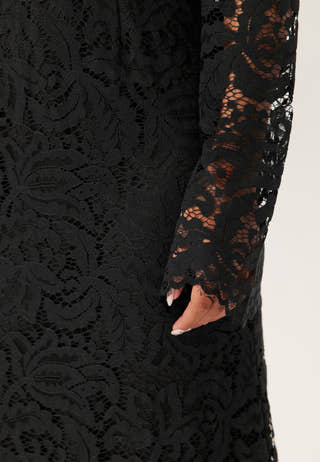 High Neck Cotton Lace Dress