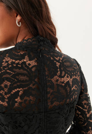 High Neck Cotton Lace Dress