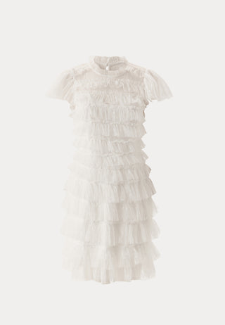 High Neck Tulle Frill Dress