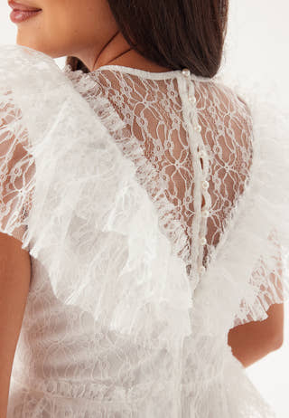 Lace Frill Short Dress