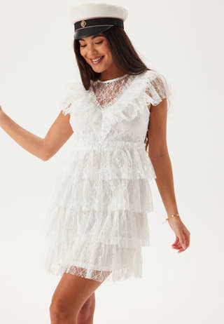 Lace Frill Short Dress