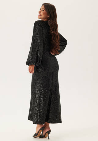 Long Sleeve Sequin Ankle Dress