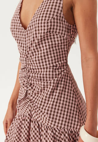 Ruched Front Ankle Dress