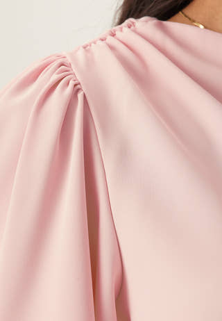 Ruched One Shoulder Gown