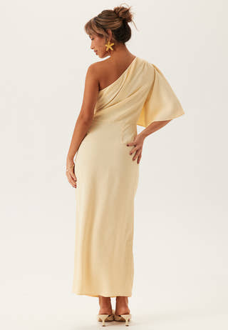 Ruched One Shoulder Midi Dress