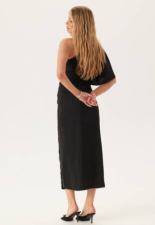 Ruched One Shoulder Midi Dress