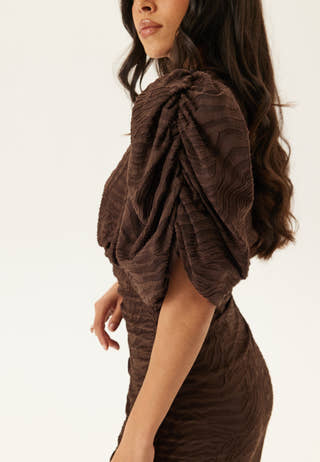 Ruched Puff Sleeve Dress