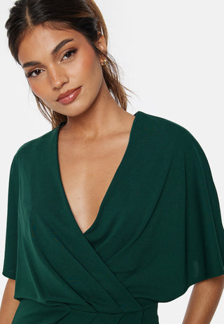 Wrap Slit Midi Dress