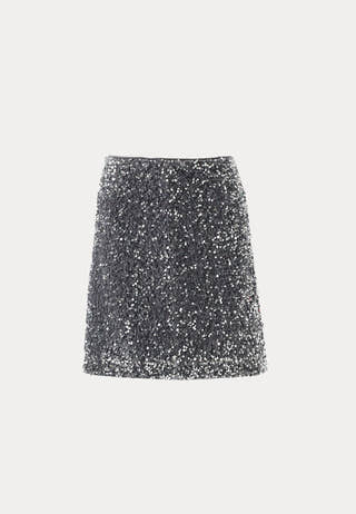 Sequin Velvet Mini Skirt
