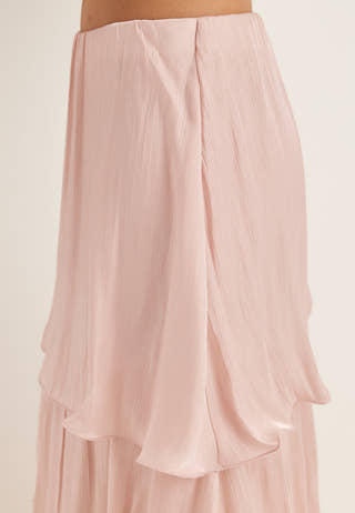 Shimmer Flounce Maxi Skirt