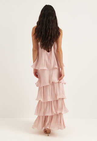 Shimmer Flounce Maxi Skirt