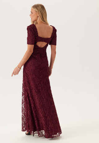 Short Sleeve 3D Floral Gown