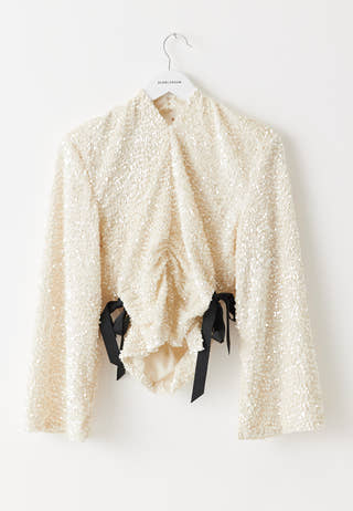 Side Slit Sequin Top