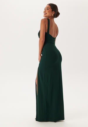 Square Neck Slit Maxi Dress