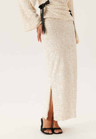 Straight Ankle Sequin Skirt