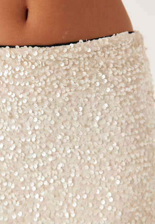 Straight Ankle Sequin Skirt
