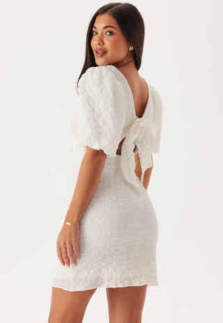 Structured Bow Short Dress