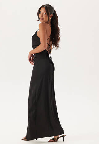 Tie Back Satin Gown
