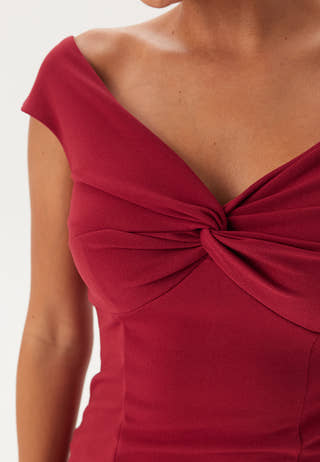 Twist Off Shoulder Gown