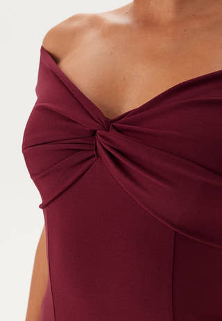 Twist Off Shoulder Gown