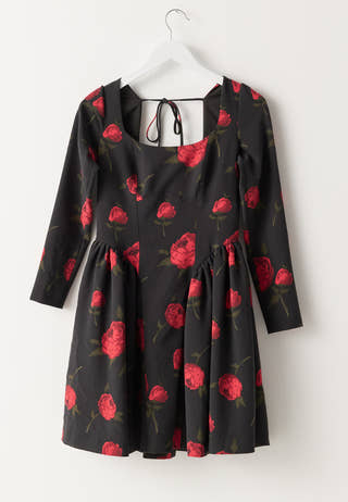 Volume Skirt Long Sleeve Mini Dress