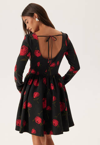 Volume Skirt Long Sleeve Mini Dress