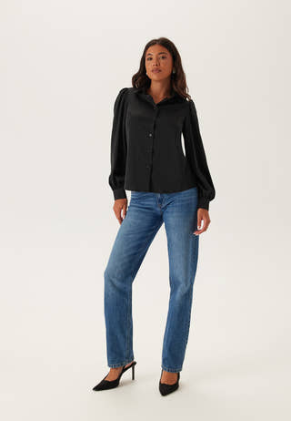 Puff Sleeve Satin Shirt