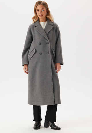 Raglan Sleeve Wool Blend Coat