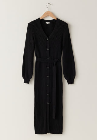 Rib Knitted Cardigan Dress