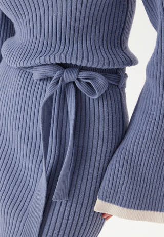 Round Neck Rib Knitted Maxi Dress