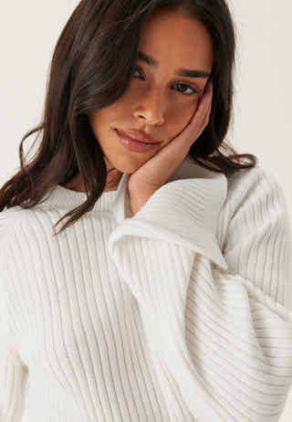 Round Neck Rib Knitted Short Dress