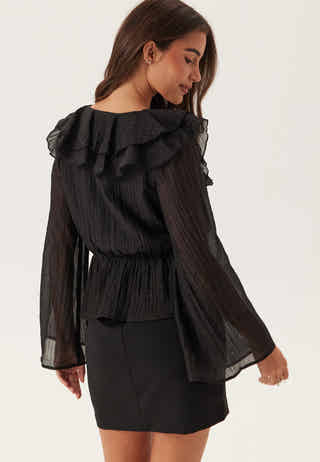 Ruffle Wide Sleeve Blouse