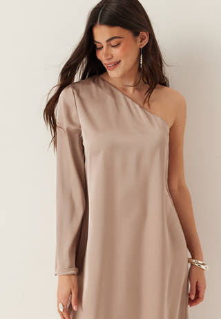 Satin One Shoulder Dress